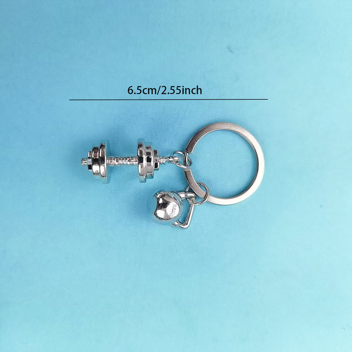 Wholesale Dumbbell Weight Pendant Metal Keychain