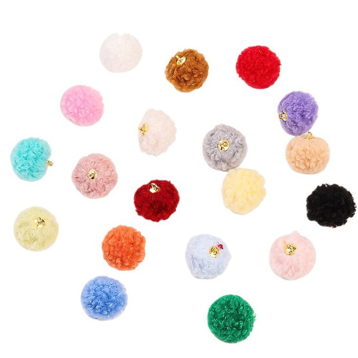 Wholesale 100PCS 20MM Straight Hole Plush Ball Spacer Beads JDC-BDS-NanT010