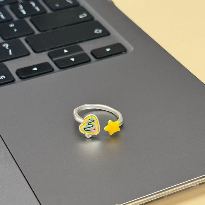 Wholesale Creative merit ring can be opened to relieve boredom, index finger ring, niche personalized design ring