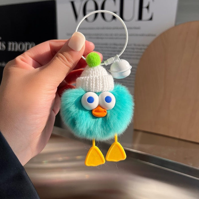 Wholesale cute plush big-eyed duck pendant Keychains