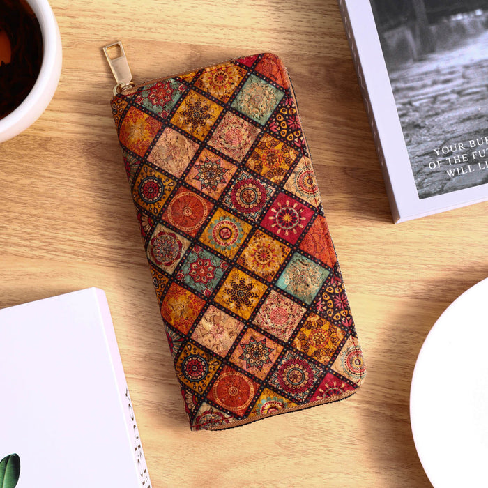 Wholesale PU Multi-function Bohemian Wallet Wood Grain Multi-card Slots Women's Wallet JDC-WT-HuLi001