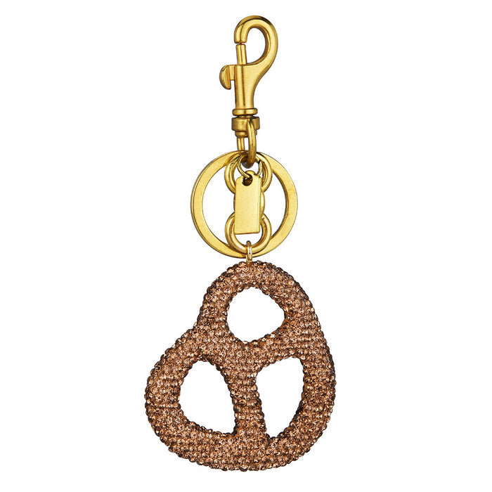 Wholesale Soft Clay Rhinestone Biscuit Shape Keychain Bag Charm Chic Gilt Gold Pendant Everyday Gift Accessory