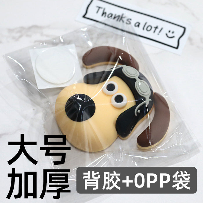 Wholesale 5pcs Cartoon Soft Rubber  Accessories Mobile Phone Shell Patch Hole Shoes Mouthwash Cup Three-dimensional Sticker  Puppy