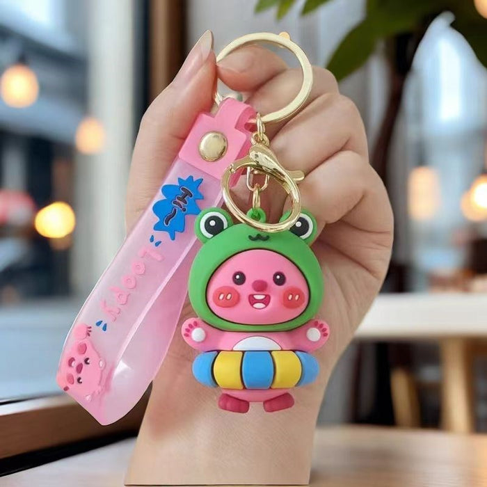 Wholesale Ruby Keychain Pendant Little Beaver Doll Bag Pendant Creative Key Chain Doll Machine Gift