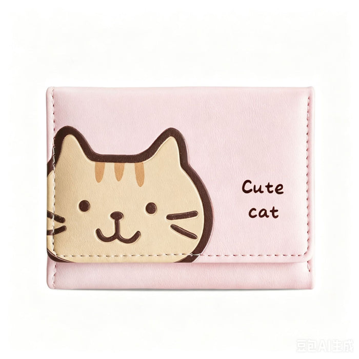 Wholesale Big Ear Dog Cute Cartoon Small Wallet Cute Large Capacity Three-fold Internet Popular Short Wallet MOQ≥2