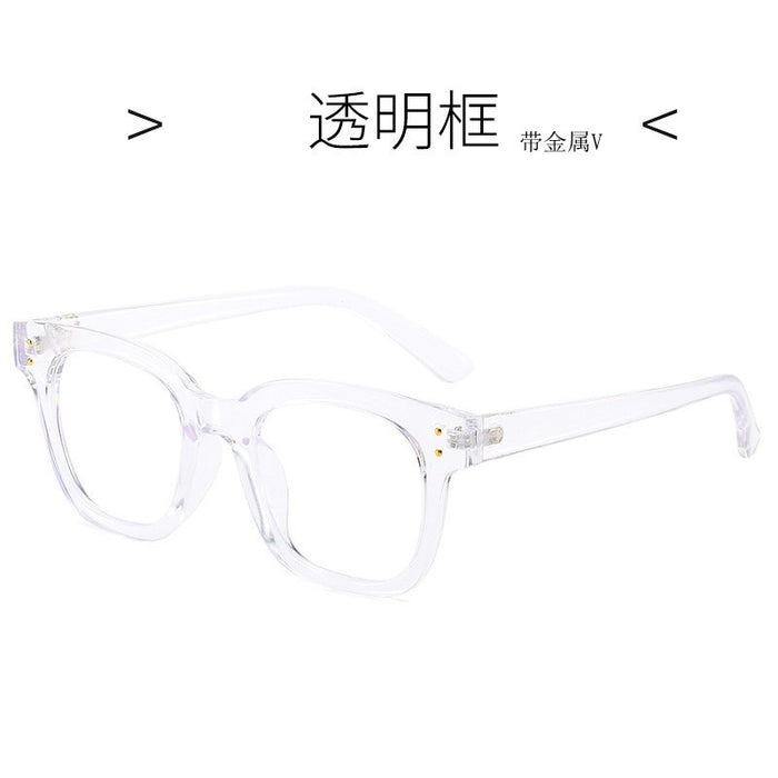 Wholesale Glasses with thin legs, V black frame, anti blue light, flat light, plain colored frame