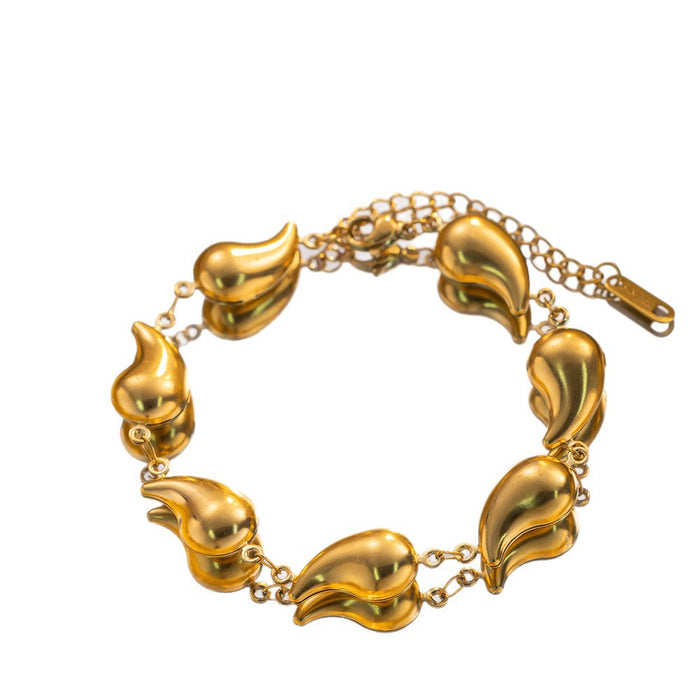 Wholesale Niche Retro Glossy 3D Teardrop Necklace