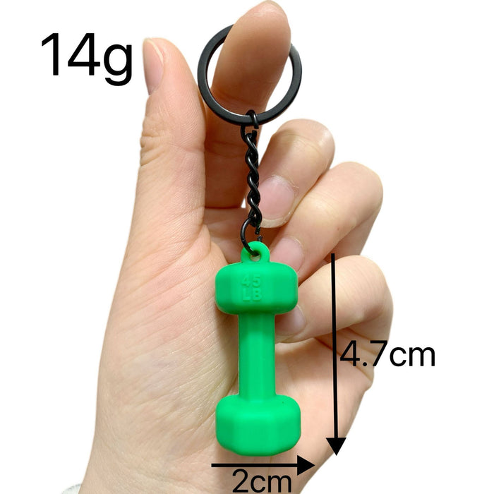 Wholesale Soft Rubber Dumbbell High-Value Sports Fitness Keychain