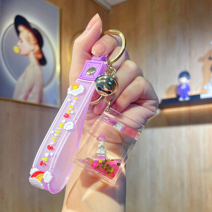 Wholesale metal small transparent milk boxes Keychains