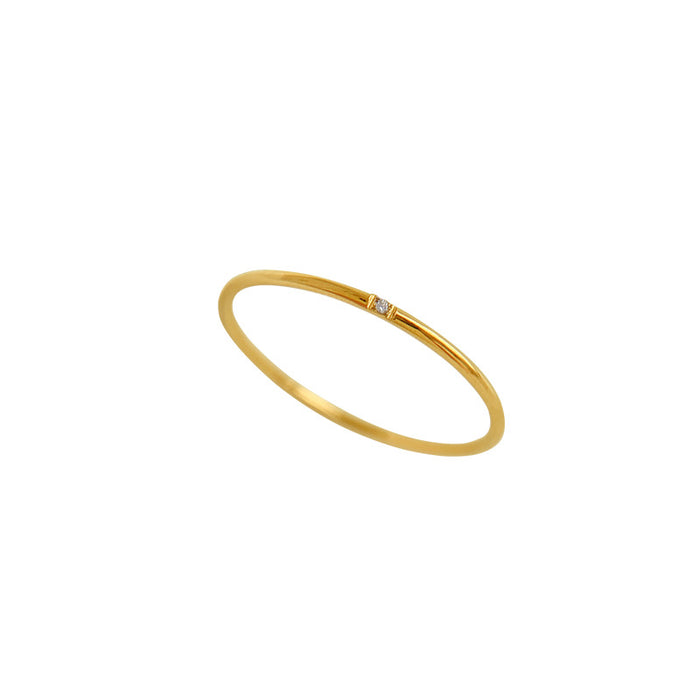 Wholesale Extremely fine simple plain ring zircon titanium steel ring female  non-fading ring