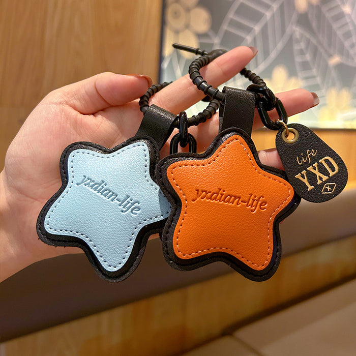 Wholesale Five-pointed Star Leather Keychain JDC-KC-WWX005