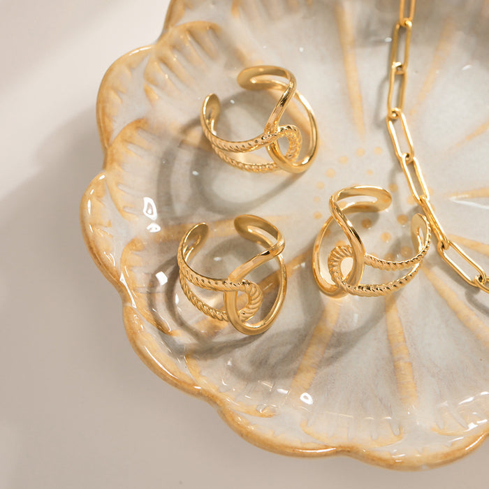 Wholesale Titanium steel irregular shape adjustable opening ring