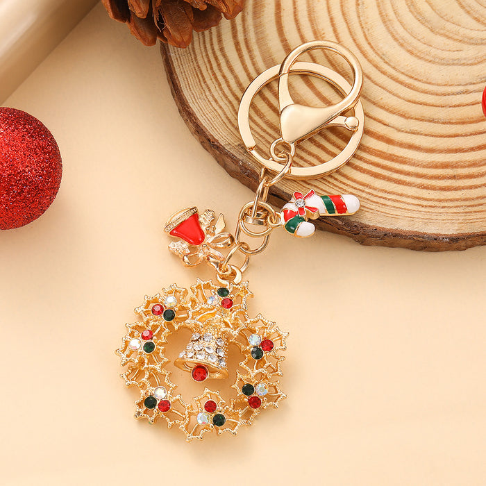 Wholesale Zinc Alloy Christmas Bells Keychain Bag Charm Gift MOQ≥2