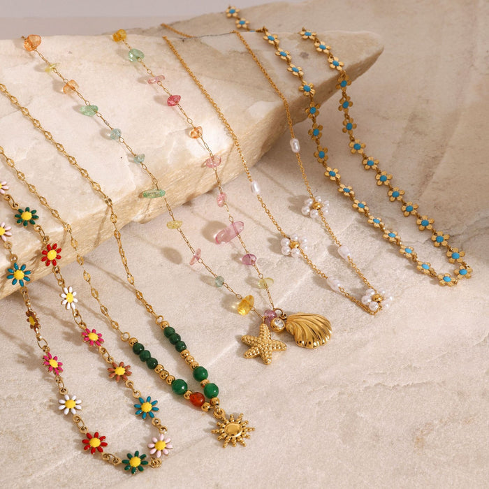 Wholesale Bohemian Clavicle Chain Stainless Steel Necklace