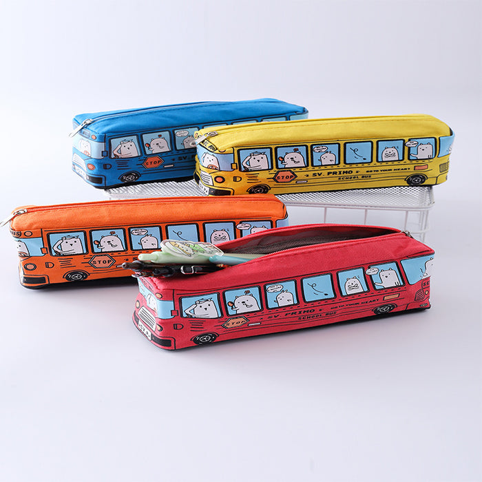 Wholesale Canvas Student Stationery Bus Pencil Bags
