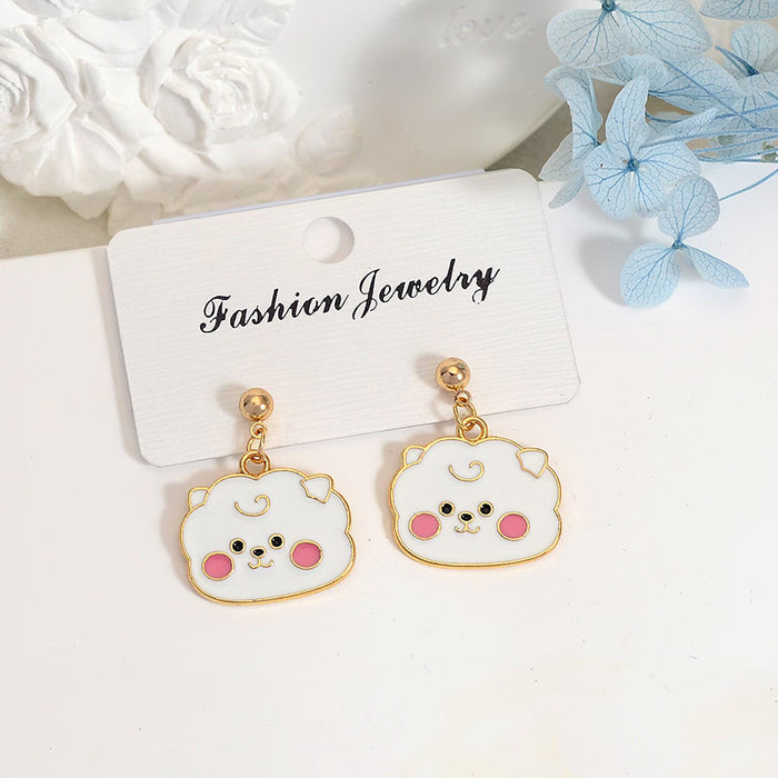 Wholesale Cute Cartoon Drop Earrings Metal Fashion Jewelry Accessory for Teens MOQ≥2