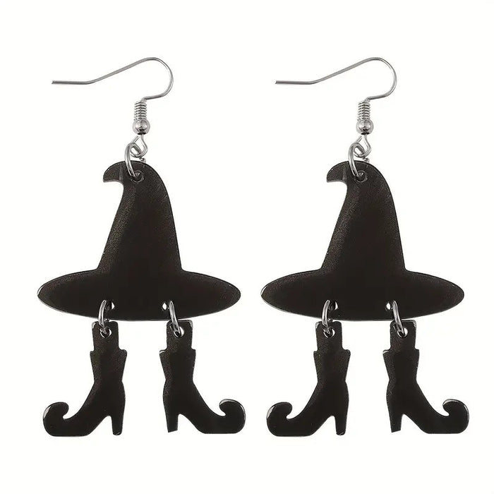 Wholesale   Evil Witch Hat Boots Halloween Earrings JDC-ES-Zhanh007