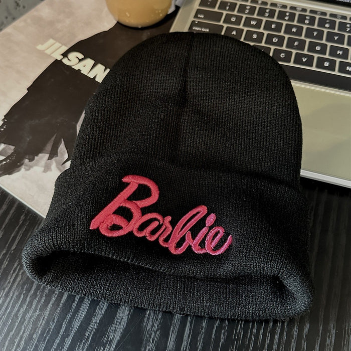 Wholesale Pink Embroidered knitted hat