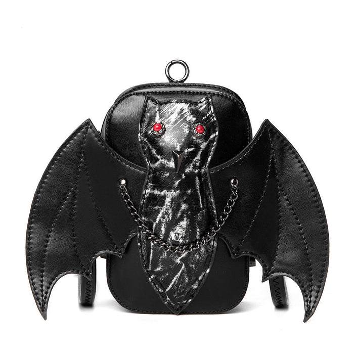 Wholesale Crossbody Bag Women Dark Gothic Bat Flower Design PU Leather Small Square Bag for Everyday Fashion Accessory