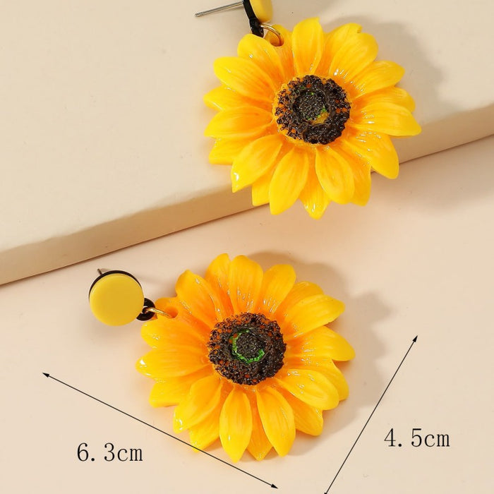Wholesale sunflower earrings personality temperament all-match exaggerated earrings
