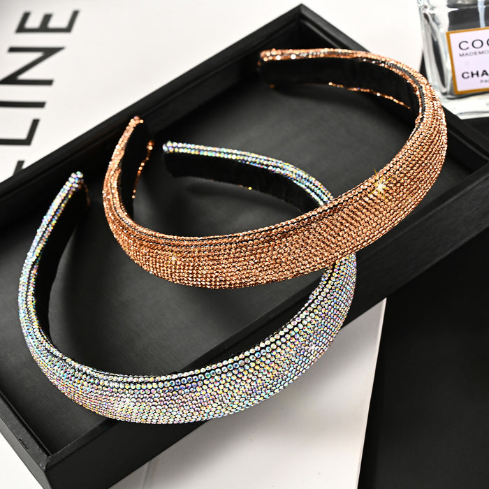 Wholesale Simple Full Diamond Wide Edge Non-slip Headband JDC-HD-YingT008