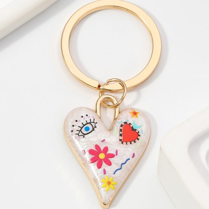 Wholesale Alloy Love Flower Keychain JDC-KC-RongRui065