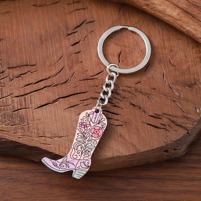Wholesale Western Keychain Wooden Pendant