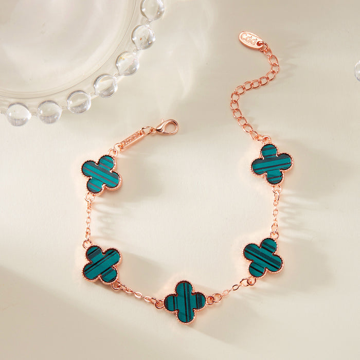 Wholesale four-leaf clover bracelet for women South Korea simple ins Five-Flower fritillary good luck four-leaf clover all-match bracelet chain