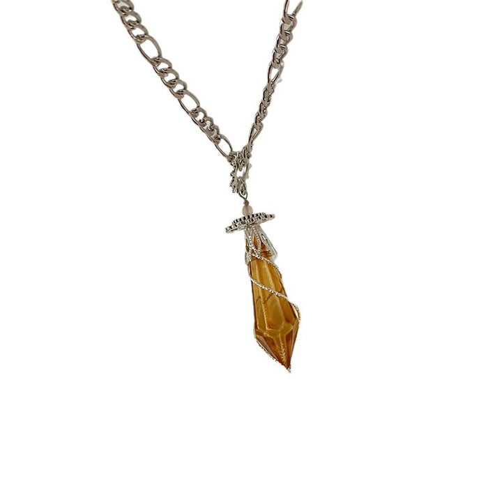 Wholesale Yellow Crystal Spirit Pendant Necklace