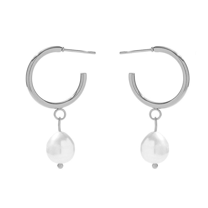 Wholesale  Pearl Earrings Stainless Steel 18K Electroplated Ear Ring Ear Buckle