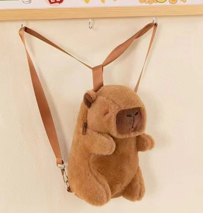 Wholesale Plush Capybara Backpack Cute Crossbody Handbag Female Cartoon Student Small Backpack