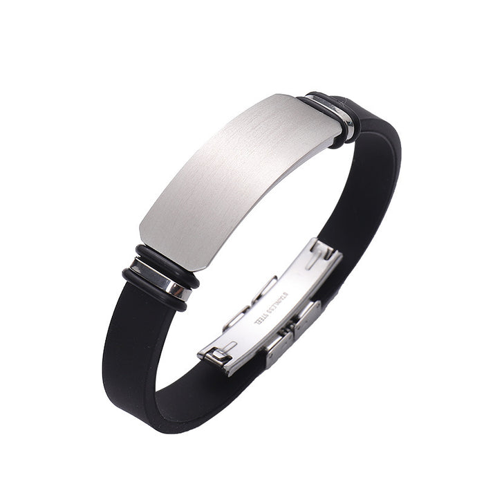 Wholesale Titanium steel personalized engraved sports basketball men's bracelet, silicone stainless steel couple bracelet