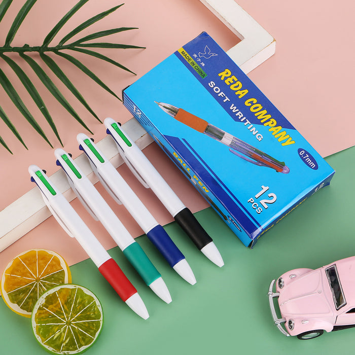 Wholesale Creative simple four-color ballpoint pen multi-color touch pen multi-functional four-color pen practical business office stationery
