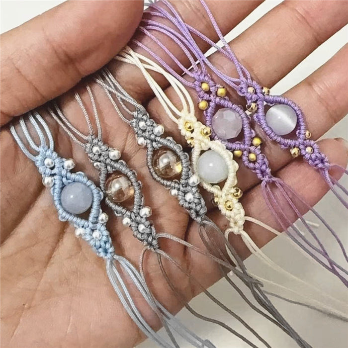 Wholesale Natural Crystal Angel Eye Adjustable Bracelet Vintage Chinese Style Handmade Jewelry Accessory