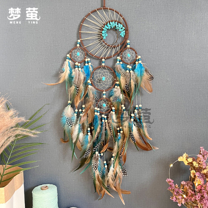 Wholesale Tree of Life Dream Catcher Wall Hanging Colorful Feather Beaded MOQ≥2