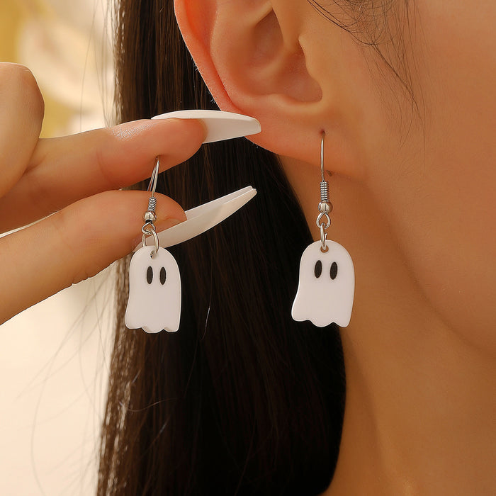 Wholesale  candy ghost hat earrings acrylic small holiday earrings cartoon cute funny earrings