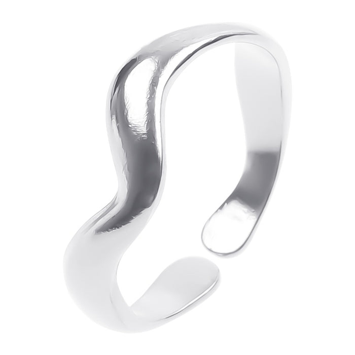 Wholesale Simple irregular ring, light luxury, cool style, adjustable opening, gold steel titanium ring, tail ring