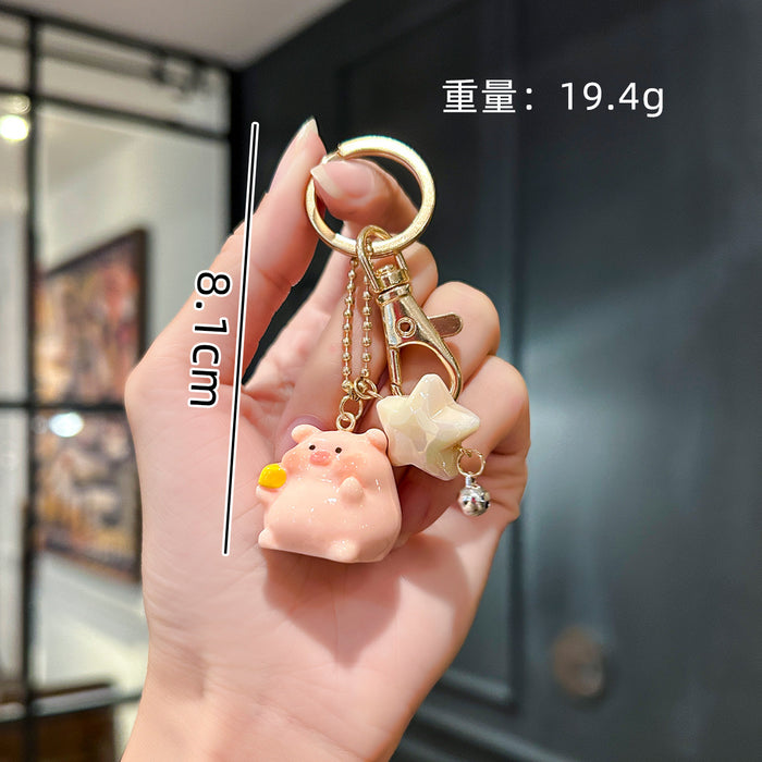 Wholesale Cute Piggy Keychain Cute Female Couple Bag Pendant Doll Machine Doll Car Pendant