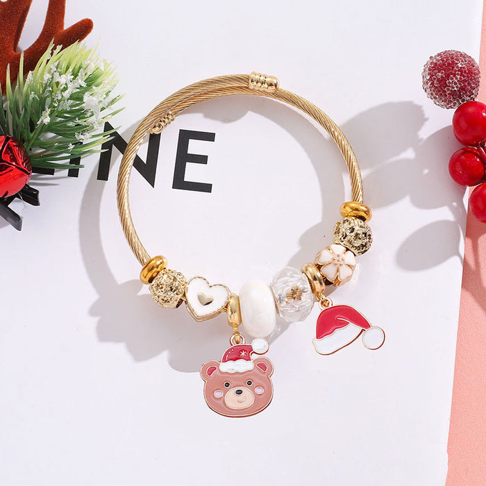 Wholesale Christmas Tree Elk Snowflake Stainless Steel Bracelet Women Jewelry Accessory MOQ≥2