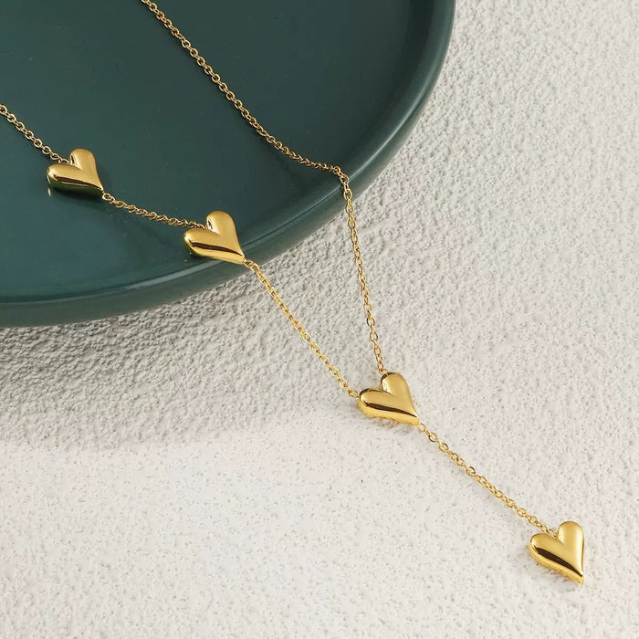 Wholesale 2pcs Light Luxury Heart-Shaped Pendant — Premium-Look Clavicle Chain Necklace