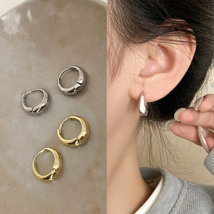 Wholesale Gold and Silver French Hoop Earrings JDC-ES-XDN009