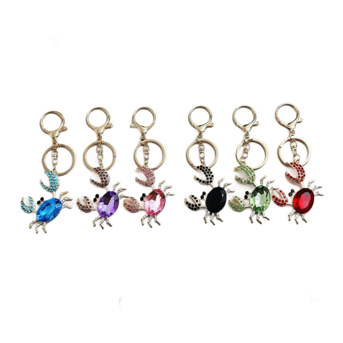 Wholesale Zinc Alloy Rhinestone Crab Keychain Trendy Cancer Zodiac Charm For Women S Bags And Keys
