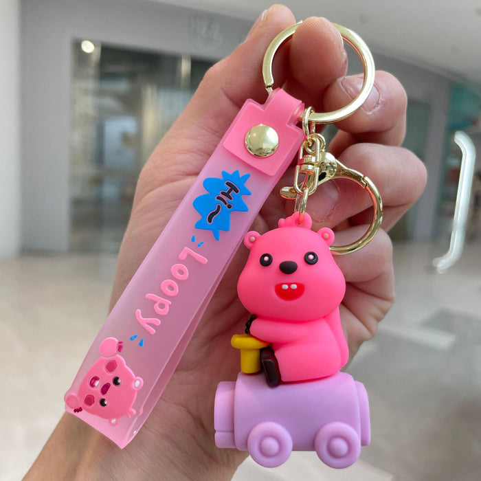Wholesale Leisure Little Beaver Keychain Cartoon Doll Cute Backpack Pendant Car Keychain Pendant Small Gift