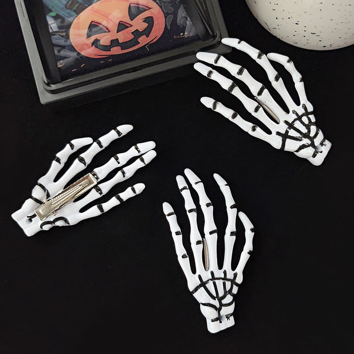 Wholesale Halloween skull Harajuku hand bone hairpin personality funny party side clip festival atmosphere ghost hand top clip hair accessories