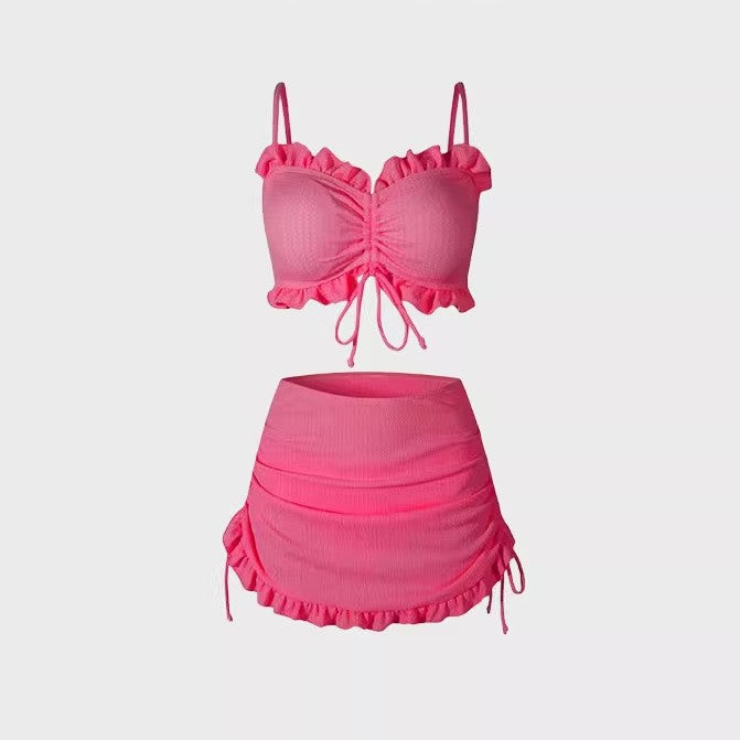 Wholesale South Korea Ins Summer High-end Bikini Sexy Slimming Flesh Covering Vacation Skirt Split Swimsuit Hot Spring Swimsuit