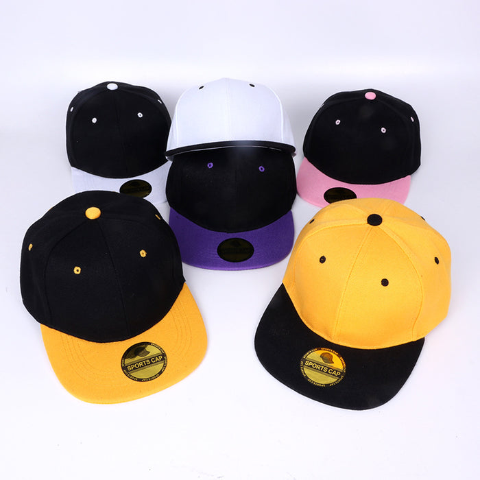 Wholesale Red Solid Color Baseball Cap Flat Brim Skateboard Hip Hop Adjustable Summer Fashion