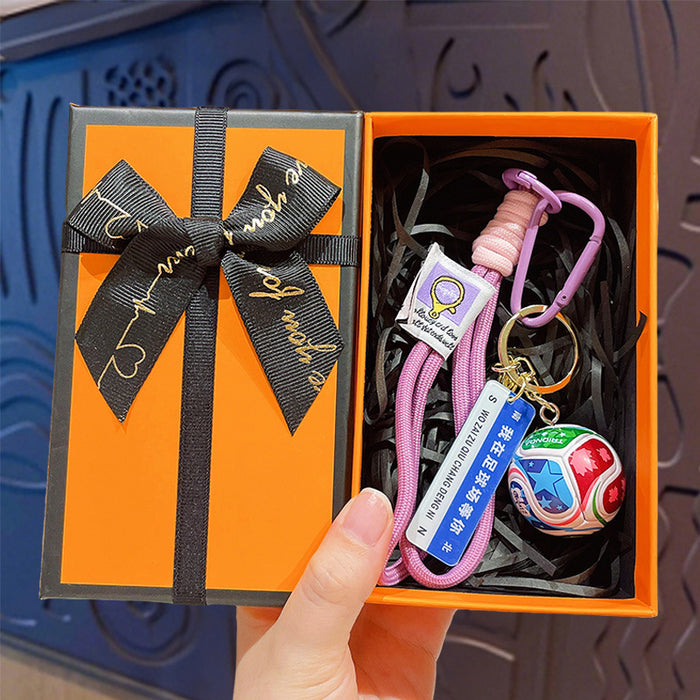 Wholesale Cartoon Football Trophy Keychain ABS Purple Car Key Accessory