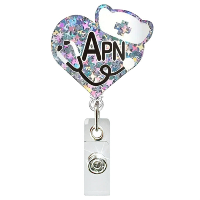 Wholesale Stethoscope Easy-pull Button Love Cross Acrylic Telescopic Keychain JDC-KC-GuXi005