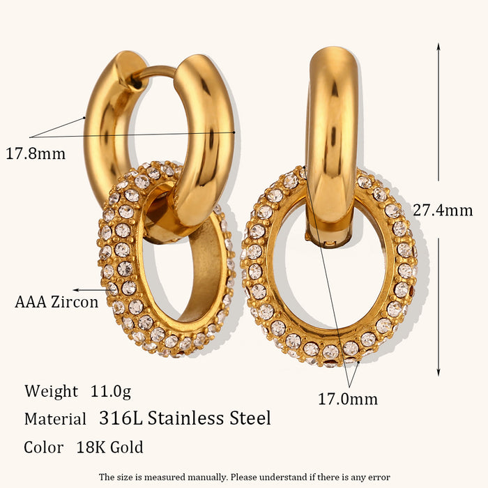 Wholesale Irregular C-shaped Earrings Stainless Steel Gold-plated Earrings JDC-ES-MengJ003