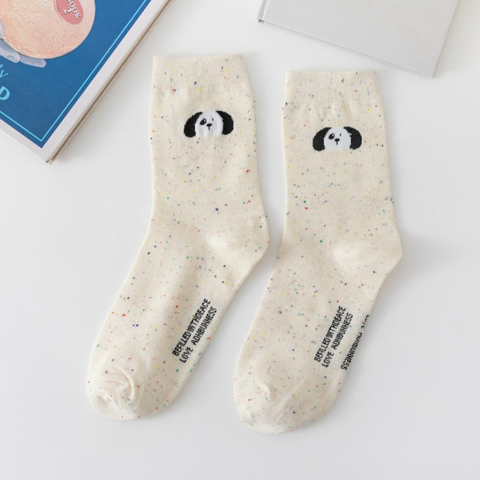 Wholesale Socks for children, pure cotton mid tube socks, dotted yarn, women's long socks, breathable, sweat absorbing, odor proof, women's socks